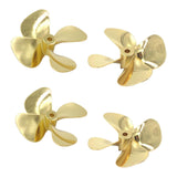 Maxbell Model Boat 4 Blade Zinc Metals Propeller for RC Boat Model 55mm Positive