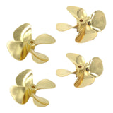 Maxbell Model Boat 4 Blade Zinc Metals Propeller for RC Boat Model 55mm Positive