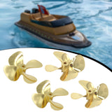 Maxbell Model Boat 4 Blade Zinc Metals Propeller for RC Boat Model 55mm Positive