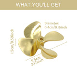Maxbell Model Boat 4 Blade Zinc Metals Propeller for RC Boat Model 55mm Positive