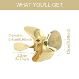 Maxbell Model Boat 4 Blade Zinc Metals Propeller for RC Boat Model 55mm Reverse