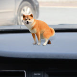 Maxbell Dog Figurine Creative Car Dashboard Decor for Bedroom Fireplace Cabinet Yellow