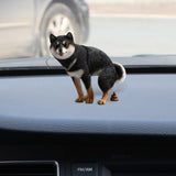Maxbell Dog Figurine Creative Car Dashboard Decor for Bedroom Fireplace Cabinet Black