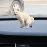 Maxbell Dog Figurine Creative Car Dashboard Decor for Bedroom Fireplace Cabinet White