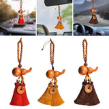 Maxbell Car Pendant Gourd Statue Beaded Universal Wooden Car Mirror Interior Pendant red