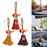 Maxbell Car Pendant Gourd Statue Beaded Universal Wooden Car Mirror Interior Pendant red