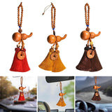 Maxbell Car Pendant Gourd Statue Beaded Universal Wooden Car Mirror Interior Pendant red
