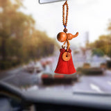 Maxbell Car Pendant Gourd Statue Beaded Universal Wooden Car Mirror Interior Pendant red