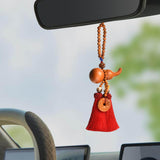 Maxbell Car Pendant Gourd Statue Beaded Universal Wooden Car Mirror Interior Pendant red