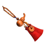 Maxbell Car Pendant Gourd Statue Beaded Universal Wooden Car Mirror Interior Pendant red