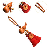 Maxbell Car Pendant Gourd Statue Beaded Universal Wooden Car Mirror Interior Pendant red