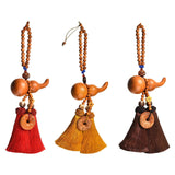 Maxbell Car Pendant Gourd Statue Beaded Universal Wooden Car Mirror Interior Pendant red