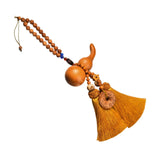 Maxbell Car Pendant Gourd Statue Beaded Universal Wooden Car Mirror Interior Pendant yellow
