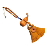 Maxbell Car Pendant Gourd Statue Beaded Universal Wooden Car Mirror Interior Pendant yellow