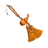 Maxbell Car Pendant Gourd Statue Beaded Universal Wooden Car Mirror Interior Pendant yellow
