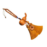 Maxbell Car Pendant Gourd Statue Beaded Universal Wooden Car Mirror Interior Pendant yellow