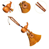 Maxbell Car Pendant Gourd Statue Beaded Universal Wooden Car Mirror Interior Pendant yellow