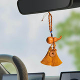 Maxbell Car Pendant Gourd Statue Beaded Universal Wooden Car Mirror Interior Pendant yellow