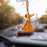 Maxbell Car Pendant Gourd Statue Beaded Universal Wooden Car Mirror Interior Pendant yellow