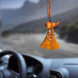 Maxbell Car Pendant Gourd Statue Beaded Universal Wooden Car Mirror Interior Pendant yellow