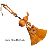 Maxbell Car Pendant Gourd Statue Beaded Universal Wooden Car Mirror Interior Pendant yellow
