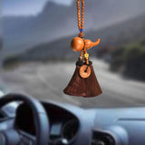 Maxbell Car Pendant Gourd Statue Beaded Universal Wooden Car Mirror Interior Pendant brown