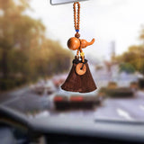 Maxbell Car Pendant Gourd Statue Beaded Universal Wooden Car Mirror Interior Pendant brown