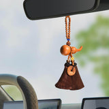 Maxbell Car Pendant Gourd Statue Beaded Universal Wooden Car Mirror Interior Pendant brown