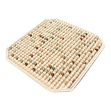 Maxbell Wood Beaded Seat Cover Pad Cool Cooling Mat for Car for SUV Truck Beige