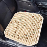 Maxbell Wood Beaded Seat Cover Pad Cool Cooling Mat for Car for SUV Truck Beige
