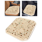 Maxbell Wood Beaded Seat Cover Pad Cool Cooling Mat for Car for SUV Truck Beige