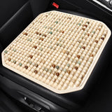 Maxbell Wood Beaded Seat Cover Pad Cool Cooling Mat for Car for SUV Truck Beige