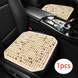 Maxbell Wood Beaded Seat Cover Pad Cool Cooling Mat for Car for SUV Truck Beige