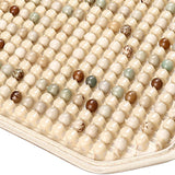 Maxbell Wood Beaded Seat Cover Pad Cool Cooling Mat for Car for SUV Truck Beige