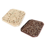 Maxbell Wood Beaded Seat Cover Pad Cool Cooling Mat for Car for SUV Truck Brown