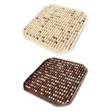 Maxbell Wood Beaded Seat Cover Pad Cool Cooling Mat for Car for SUV Truck Brown