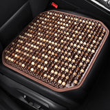 Maxbell Wood Beaded Seat Cover Pad Cool Cooling Mat for Car for SUV Truck Brown