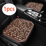 Maxbell Wood Beaded Seat Cover Pad Cool Cooling Mat for Car for SUV Truck Brown