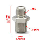 Maxbell Male Flare to 3/8" NPT Pipe Fitting Adapter Easy Installation Part Connector