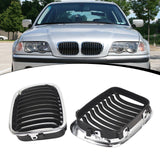 Maxbell 2Pcs Front Bumper Kidney Grilles Car Grill Covers for BMW E46 1998-2001