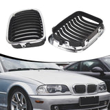 Maxbell 2Pcs Front Bumper Kidney Grilles Car Grill Covers for BMW E46 1998-2001