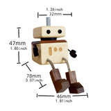 Maxbell Wooden Man Figurine Shaking Feet Doll Ornament for Vehicle Desktop Home Beech