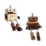 Maxbell Wooden Man Figurine Shaking Feet Doll Ornament for Vehicle Desktop Home Beech
