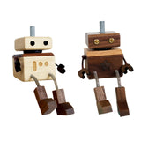 Maxbell Wooden Man Figurine Shaking Feet Doll Ornament for Vehicle Desktop Home Beech