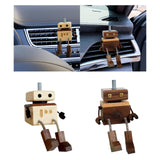 Maxbell Wooden Man Figurine Shaking Feet Doll Ornament for Vehicle Desktop Home Beech