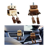 Maxbell Wooden Man Figurine Shaking Feet Doll Ornament for Vehicle Desktop Home Beech