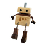 Maxbell Wooden Man Figurine Shaking Feet Doll Ornament for Vehicle Desktop Home Beech