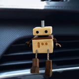 Maxbell Wooden Man Figurine Shaking Feet Doll Ornament for Vehicle Desktop Home Beech