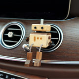 Maxbell Wooden Man Figurine Shaking Feet Doll Ornament for Vehicle Desktop Home Beech