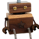 Maxbell Wooden Man Figurine Shaking Feet Doll Ornament for Vehicle Desktop Home Walnut